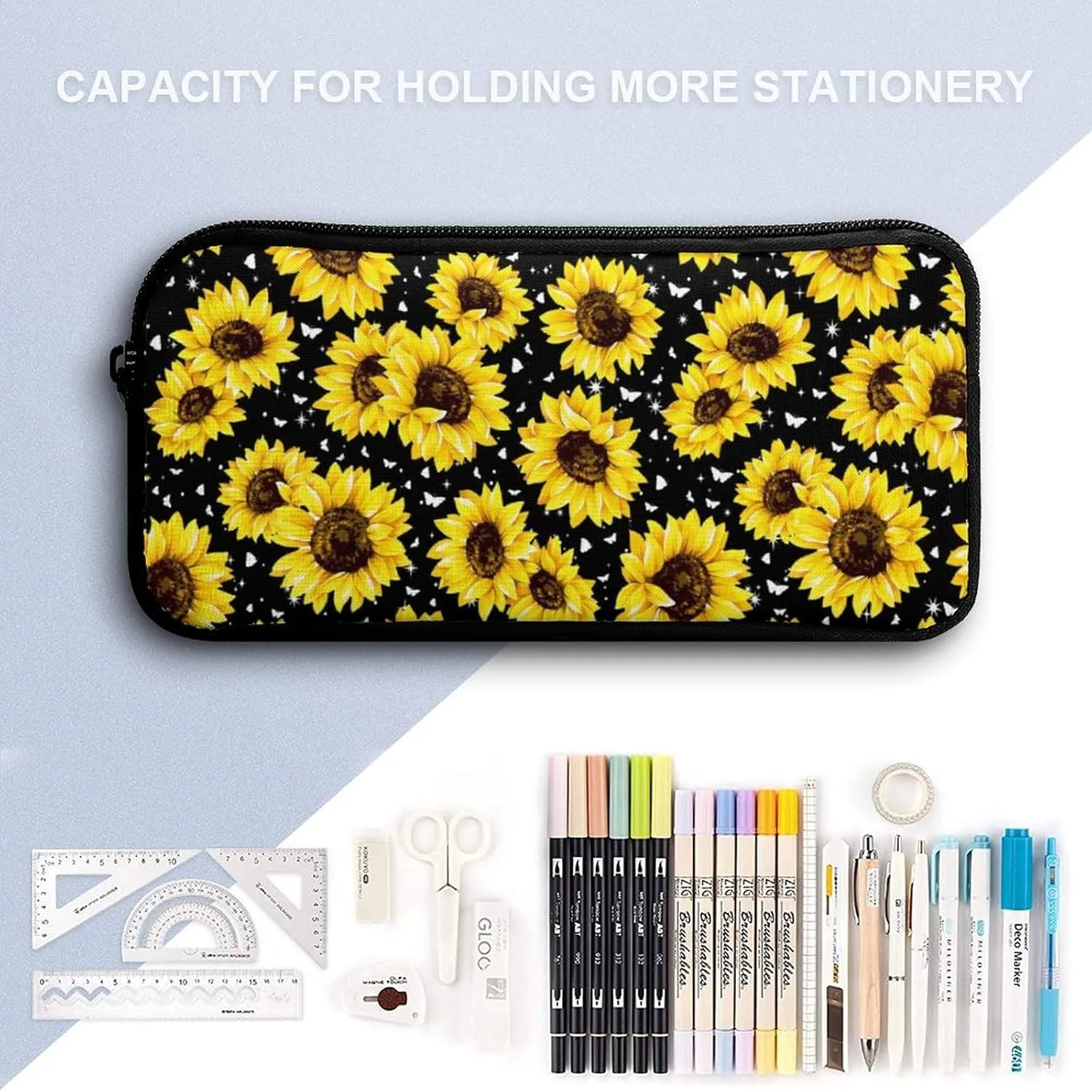 Sunflower Backpack with Lunch Box & Pencil Case for Kids Girls Boys School, 16 Inch Cute Sunflowers Bookbag, School Backpack for Students Children, Lightweight, Large Capacity