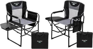 SUNNYFEEL Oversized Camping Directors Chair 2 Pack, Portable Folding Lawn Chairs for Adults Heavy Duty with Side Table,Pocket for Beach, Fishing,Picnic,Concert Outdoor, Foldable Camp Chairs