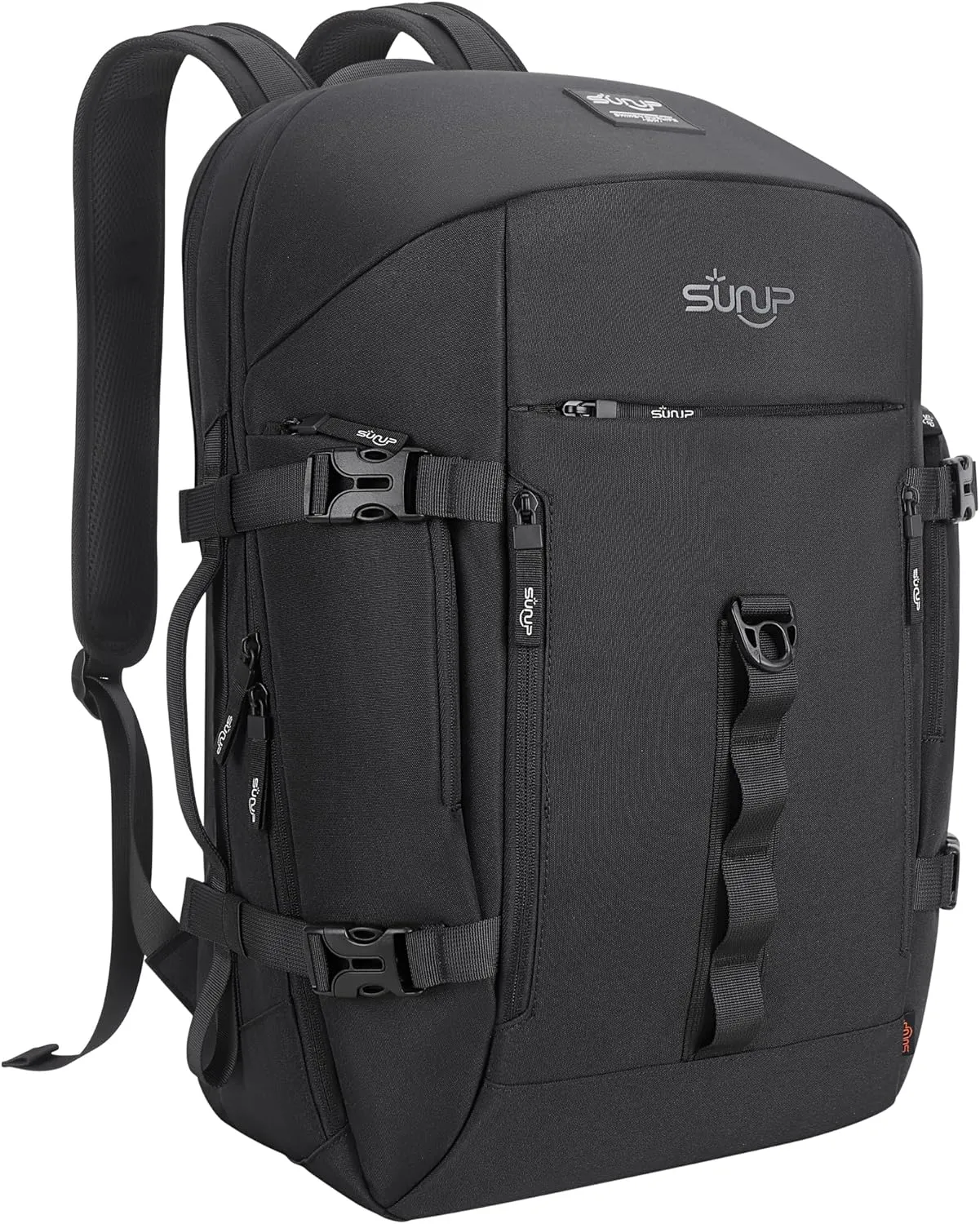 SUNUP Travel Laptop Backpack for Men Women, Large 36L Carry-on Backpack Weekender Bag, Durable Water Resistant Business Luggage Daypack Fits 17 inch Computer, Black