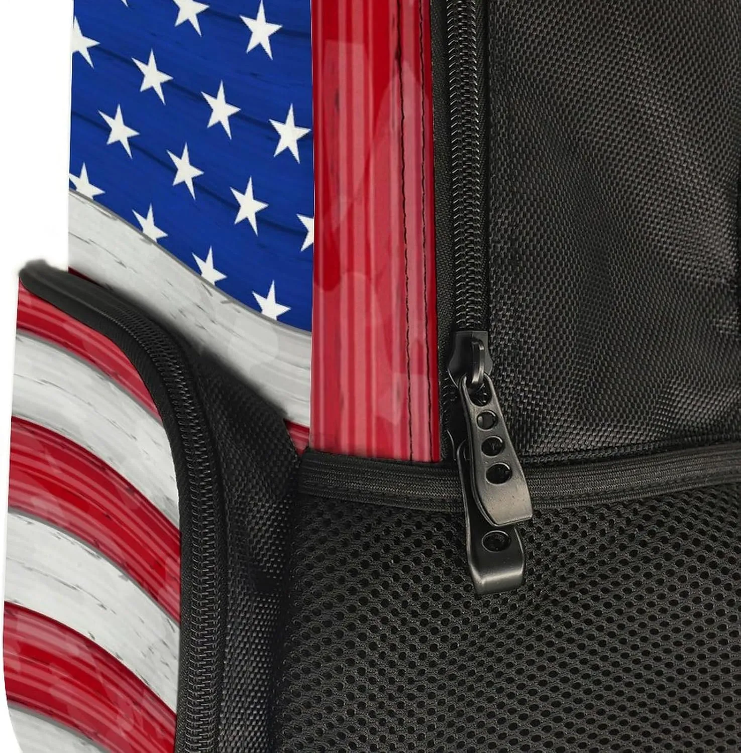 Supdreamc Adults Lightweight Red Blue White American Flag Rucksacks Large Capacity Bookbag With Adjustable Shoulder Straps for Trekking Outdoors Bicycle