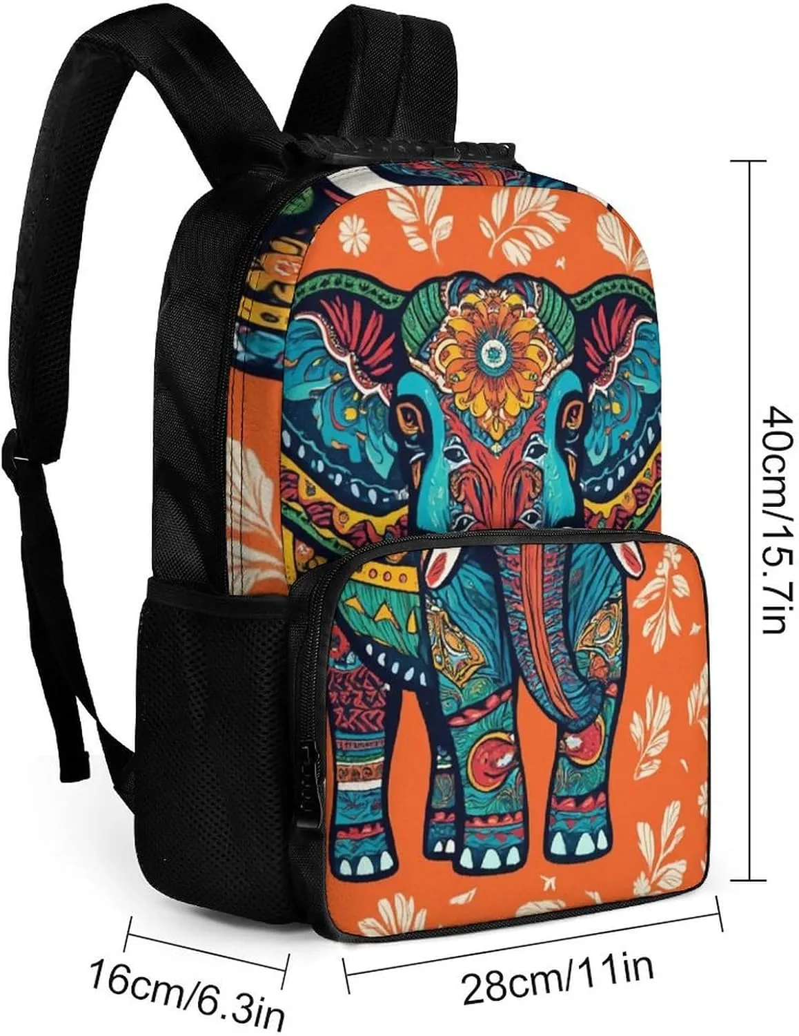 Supdreamc African Tribal Nations Elephants Art Rucksack Polyester Anti-Theft Multipurpose Carry On Bag Large Capacity Travel and Sport Backpack Rucksack With Smooth Zippers
