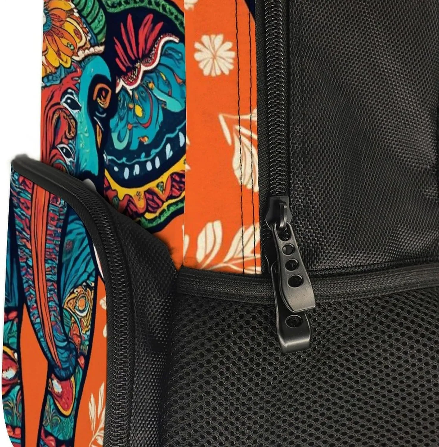 Supdreamc African Tribal Nations Elephants Art Rucksack Polyester Anti-Theft Multipurpose Carry On Bag Large Capacity Travel and Sport Backpack Rucksack With Smooth Zippers