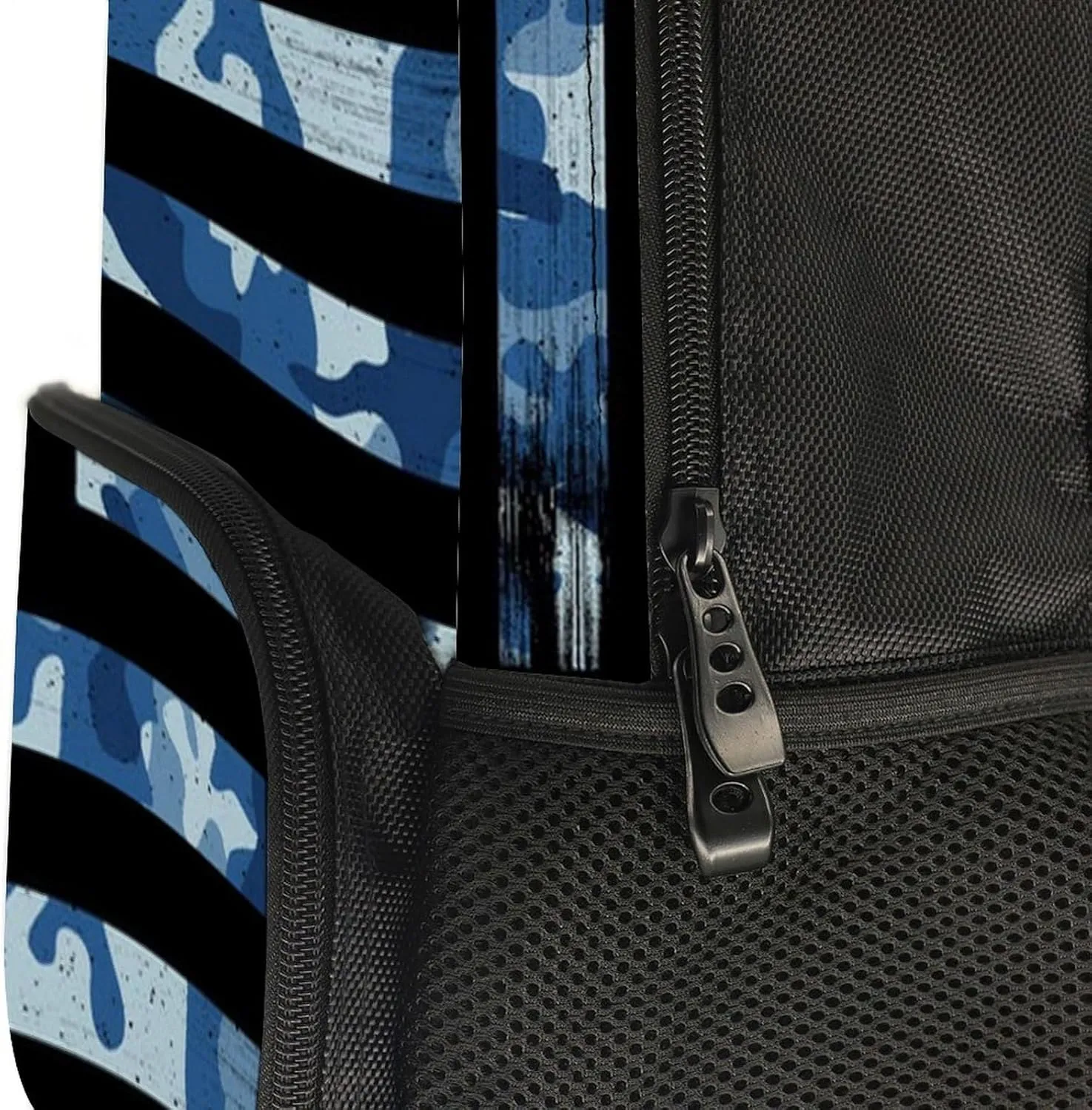 Supdreamc American Flag Patriotic Usa Blue Camo Rucksack Polyester Anti-Theft Multipurpose Carry On Bag Large Capacity Travel and Sport Backpack Rucksack With Smooth Zippers
