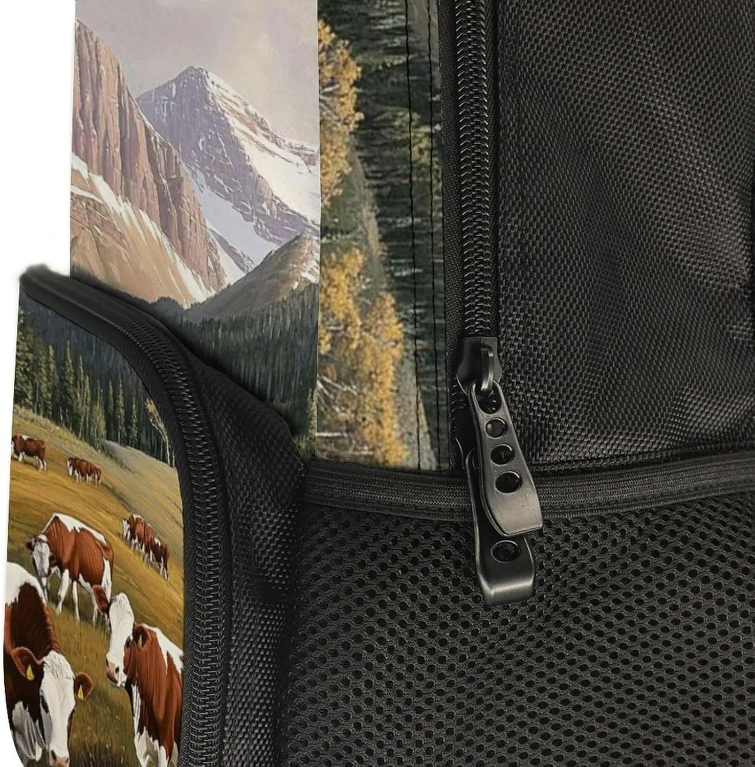 Supdreamc Animal Herefords Cattle Party Rucksacks Lightweight Multipurpose Anti-Theft Shoulder Bag Big Capacity Traveling & Camping Backpack With Side Pockets