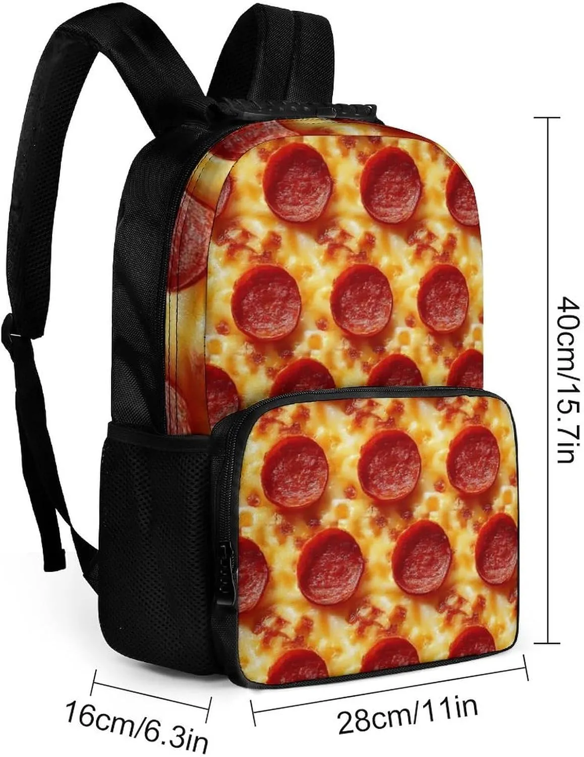 Supdreamc Lightweight Daypack Backpack for Trekking Work Running - Big Capacity Multipurpose Anti-Theft Bookbag, Pepperoni Pizza Business Computer Bag