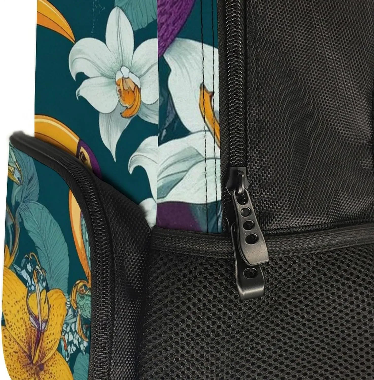 Supdreamc Lightweight Rucksack for Sports Travel Running - Big Capacity Multipurpose Anti-Theft Bookbag, Hornbill Toucan Bird Floral Travel and Sport Backpack Rucksack