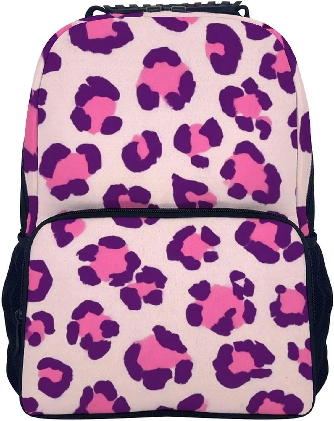 Supdreamc Lightweight Rucksacks for Camping Picnic Walking Cycling - Large Capacity Multipurpose Anti-Theft Carry On Bag, Cheetah Leopard Print Floral Pink Travel Hiking & Camping Rucksack