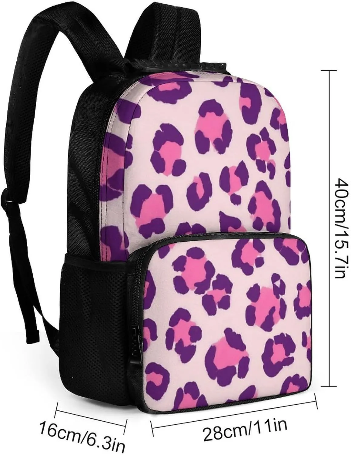 Supdreamc Lightweight Rucksacks for Camping Picnic Walking Cycling - Large Capacity Multipurpose Anti-Theft Carry On Bag, Cheetah Leopard Print Floral Pink Travel Hiking & Camping Rucksack