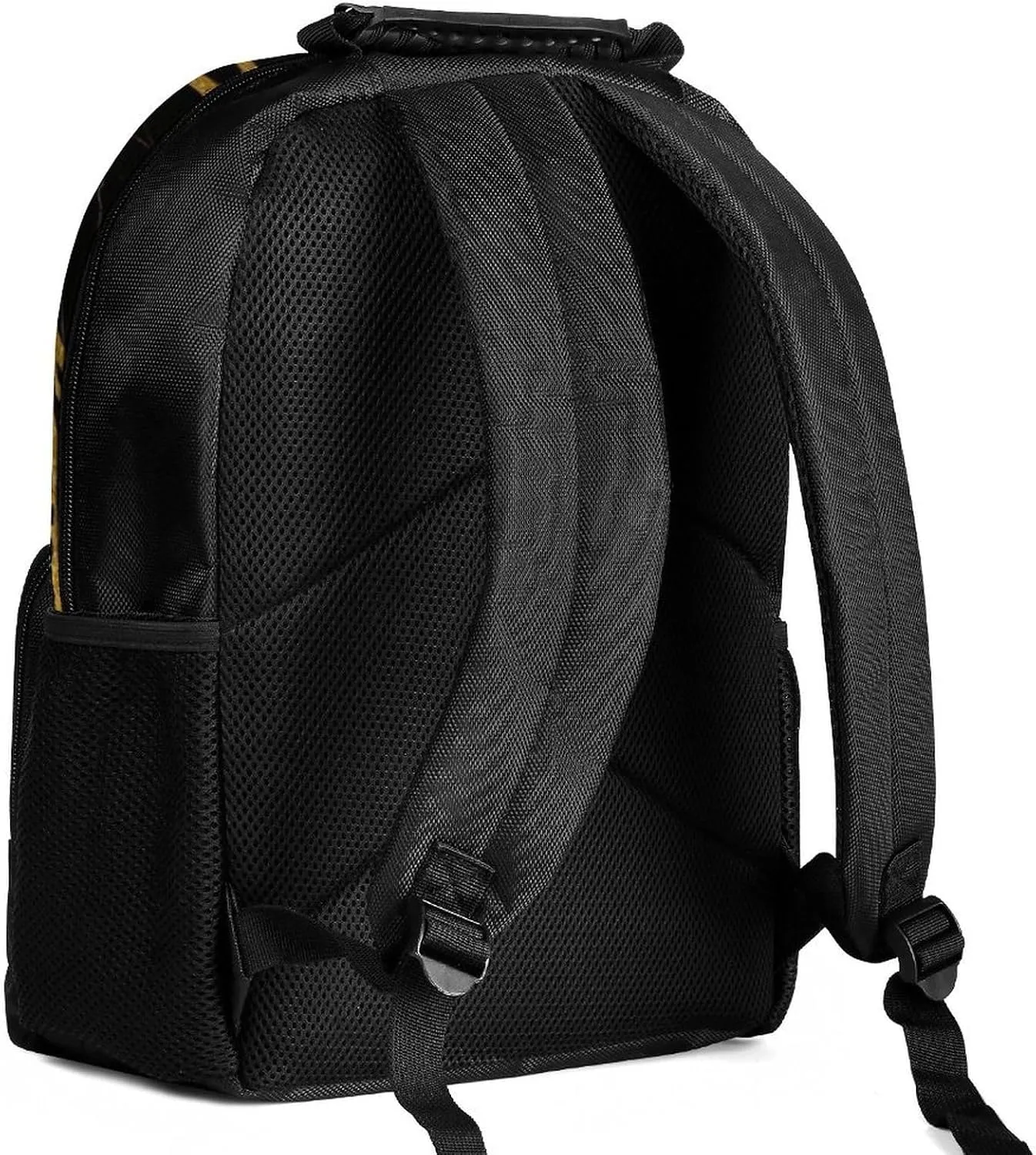 Supdreamc Men & Women Lightweight Black Marble Gold Texture Art Casual Daypack Large Capacity Bookbag With Adjustable Shoulder Straps for Gym Business Bicycle