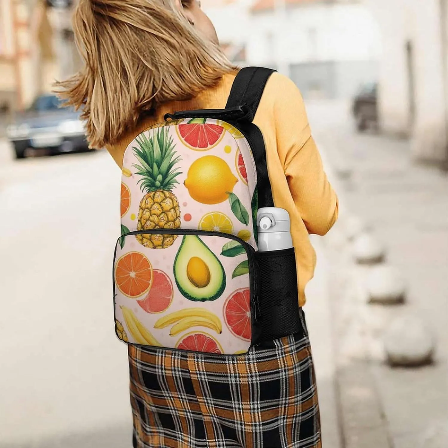 Supdreamc Men Women Lightweight Avocado Nut Banana Pineapple Orange Casual Daypack Big Capacity Bookbag With Padded Straps for Gym Travel Walking Cycling