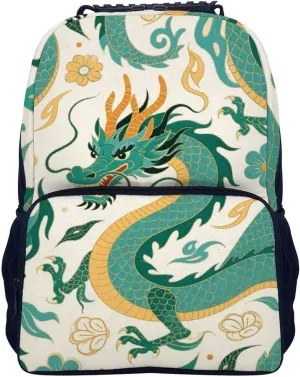 Supdreamc Men Women Lightweight Chinese Dragons Art Backpack Large Capacity Bookbag With Smooth Zippers for Gym Business Running