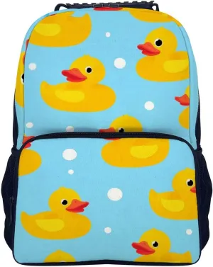Supdreamc Men Women Polyester Yellow Rubber Duck Print Daypack Big Capacity Shoulder Bag With Adjustable Shoulder Straps for Camping Travel Walking Cycling