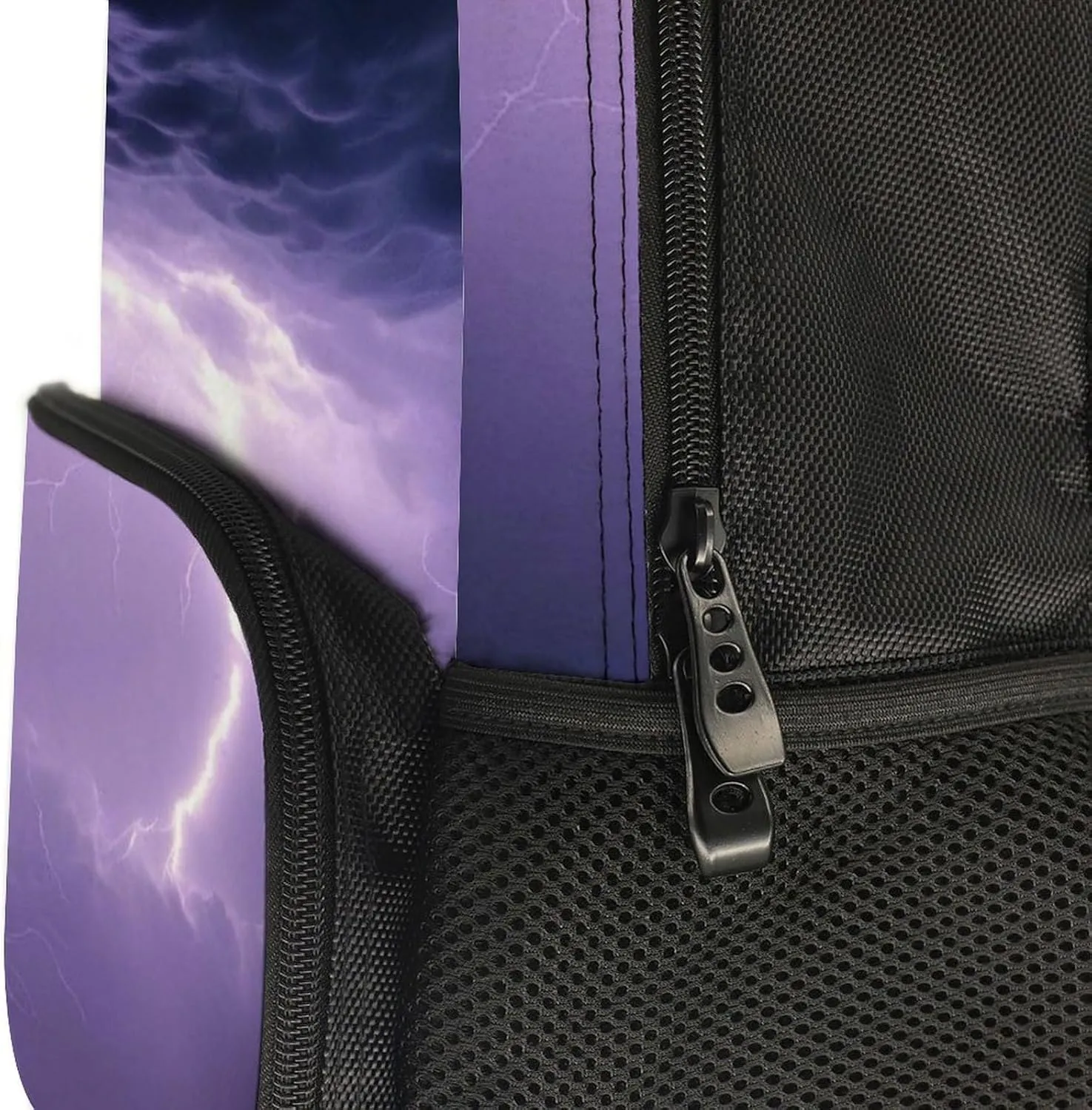 Supdreamc Polyester Daypack Backpack for Trekking Picnic Walking Cycling - Large Capacity Anti-Theft Multipurpose Shoulder Bag, Purple Lightnings Art Casual Daypack