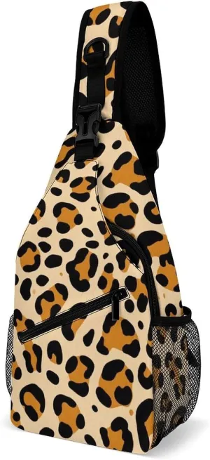 Supdreamc Sling Backpack for Women Men Multipurpose Anti-Theft Gym Crossbody Sack Satchel Outdoor Hiking Bag Tool Backpack, Cool Cheetah Leopard Art Crossbody Daypacks Chest Packs