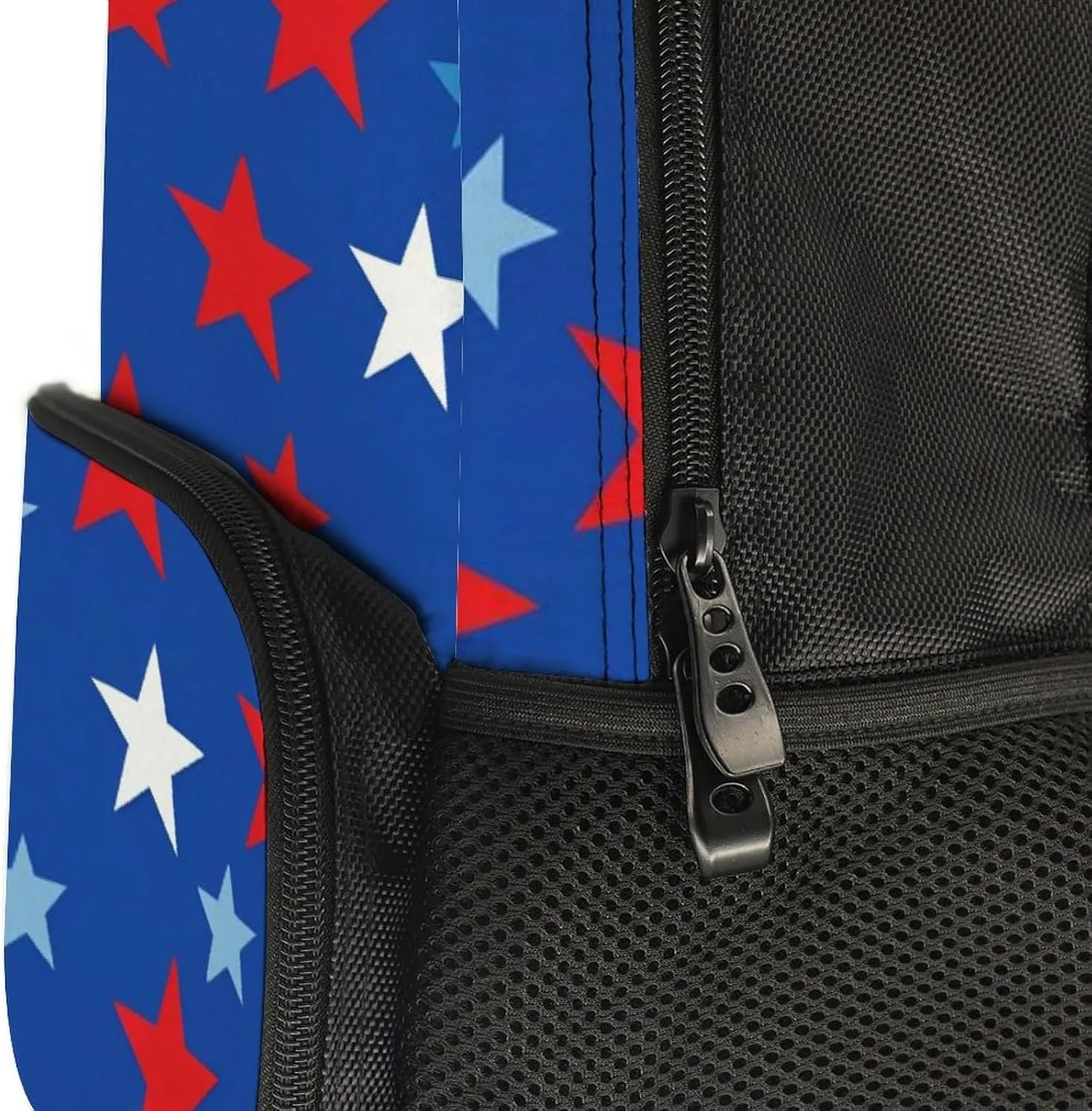 Supdreamc Women Men Polyester American Flag Stars Inspired Patriotic Design Casual Daypack Large Capacity Bookbag With Side Pockets for Sports Picnic Walking Cycling