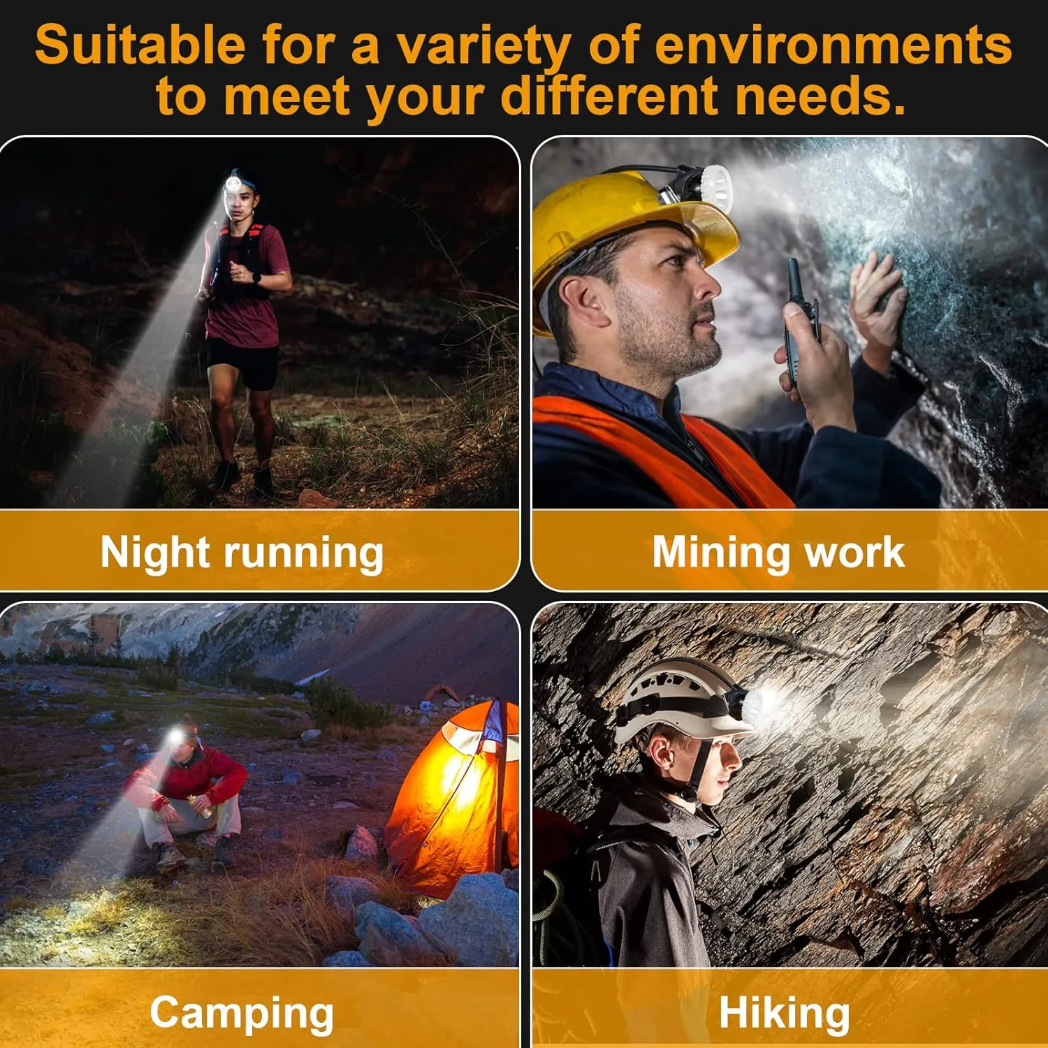 Superbright LED Mining Headlight,High Lumen Rechargeable Miner Lamp Hard Hat with Power Supply Lights Mining lamp Waterproof Headlight KL6M.H Explosion Proof Cap for Outdoor