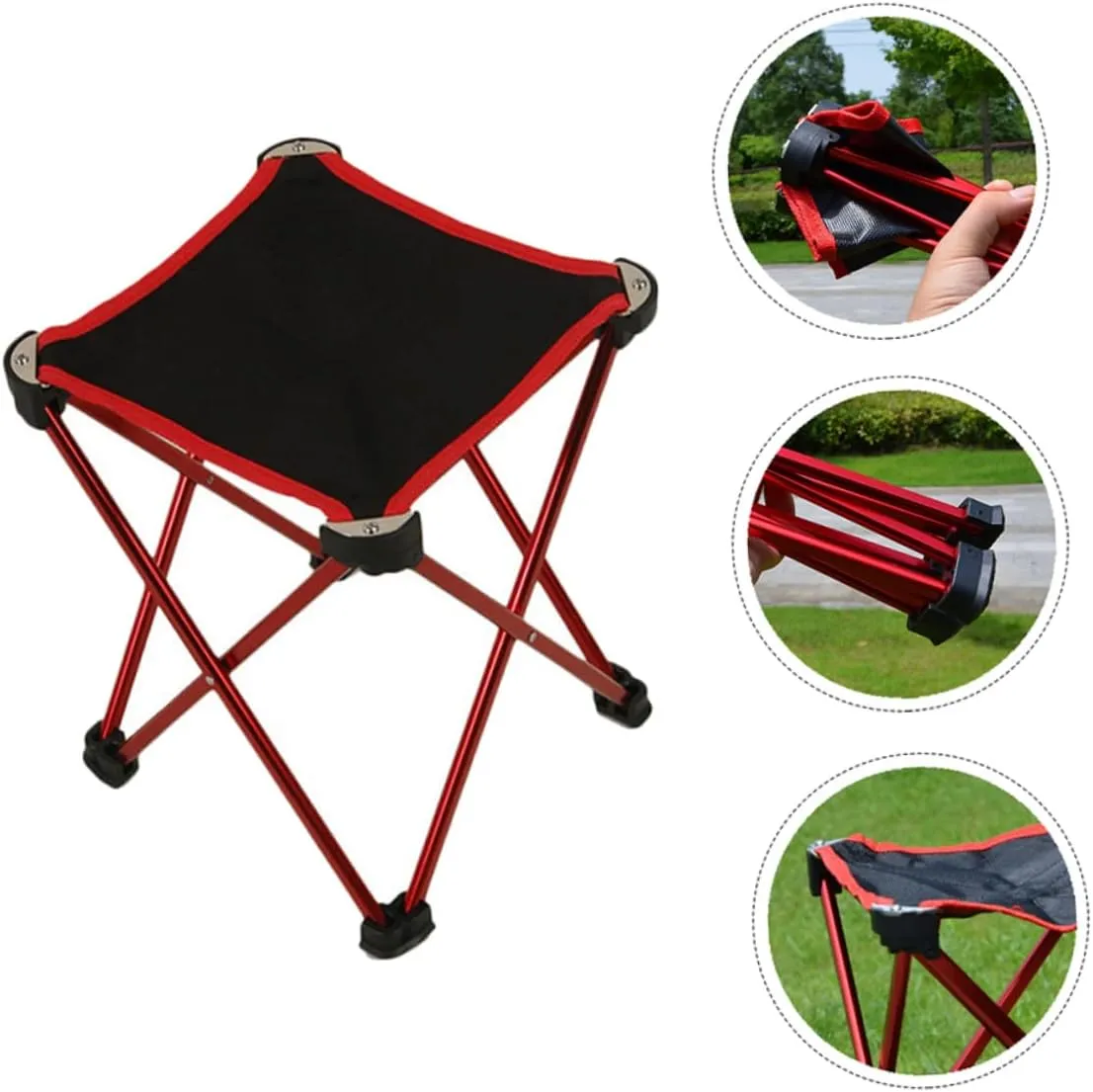 SUPVOX 1pc Portable Folding Camping Chair Stylish Stool for Outdoor Use Lightweight Design for for Fishing Barbecues and Red
