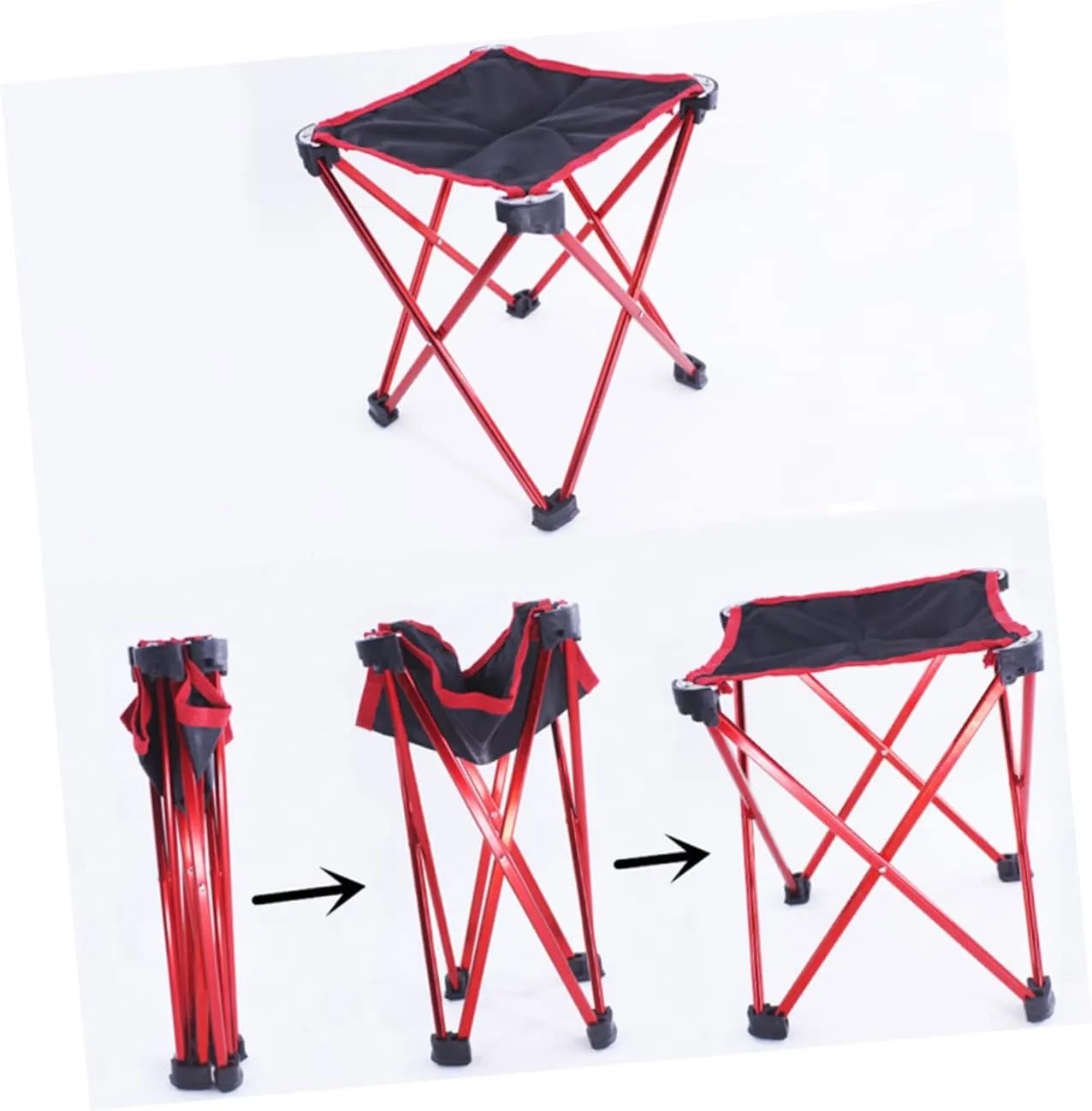 SUPVOX 1pc Portable Folding Camping Chair Stylish Stool for Outdoor Use Lightweight Design for for Fishing Barbecues and Red