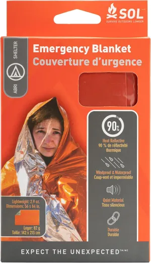Survive Outdoors Longer 90% Heat Reflective Emergency Blanket - Polyethylene Rescue Blanket - Disaster Preparedness or Outdoor Survival Kit - Waterproof & Windproof - 56" x 84", 5.9 oz, Orange, 4 Pack