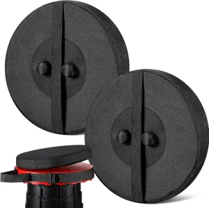 Suzile 2 Pieces Telescopic Stool Cushion (Exclude Stool) with Memory Foam Retractable Folding Stool Cushion with Elastic Strap Round Thickened Folding Cushion