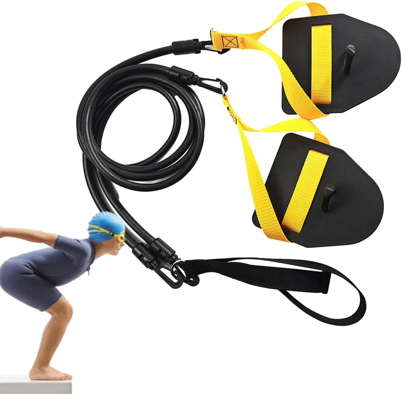 Swim Training Bands, Elastic Paddle Set | Strength Gear with Comfortable Strap Feature, Compact Exercise Kit for Swimmers to Improve Arm Force and Efficiency in Out of Water