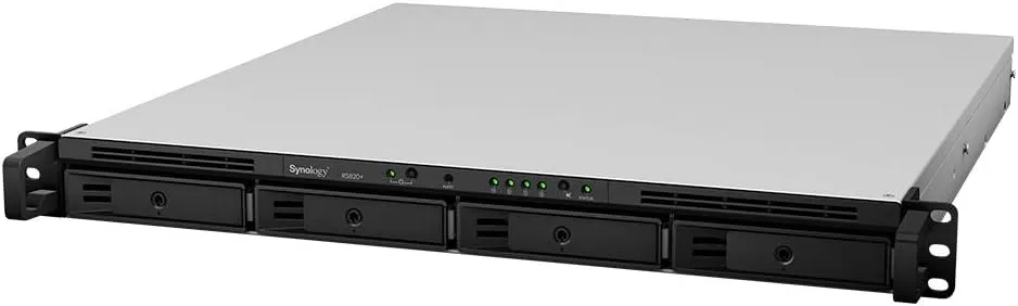 Synology RackStation RS820  NAS Server with Atom 2.1GHz CPU, 18GB Memory, 48TB HDD Storage, 4 x 1GbE LAN Ports, DSM Operating System Bundle with Rail kit