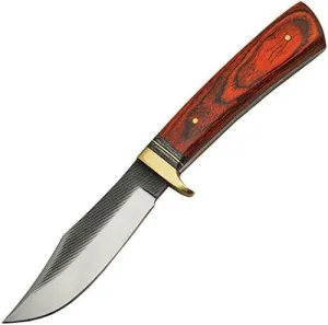 SZCO 8.25" Filework Skinner Hunting Knife for Men – Full Tang Upsweep Fixed Blade Hunting Knife with Sheath, Pakkawood Handle & Real File Blade – Hunting Knives for Men with Sheath for Outdoor & Camping