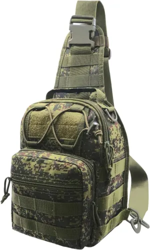 Tactical Backpack, Waterproof Military Cross-body Molle Sling Shoulder Backpack Chest Bag for Outdoor Every Day Carry Khaki Green ACU
