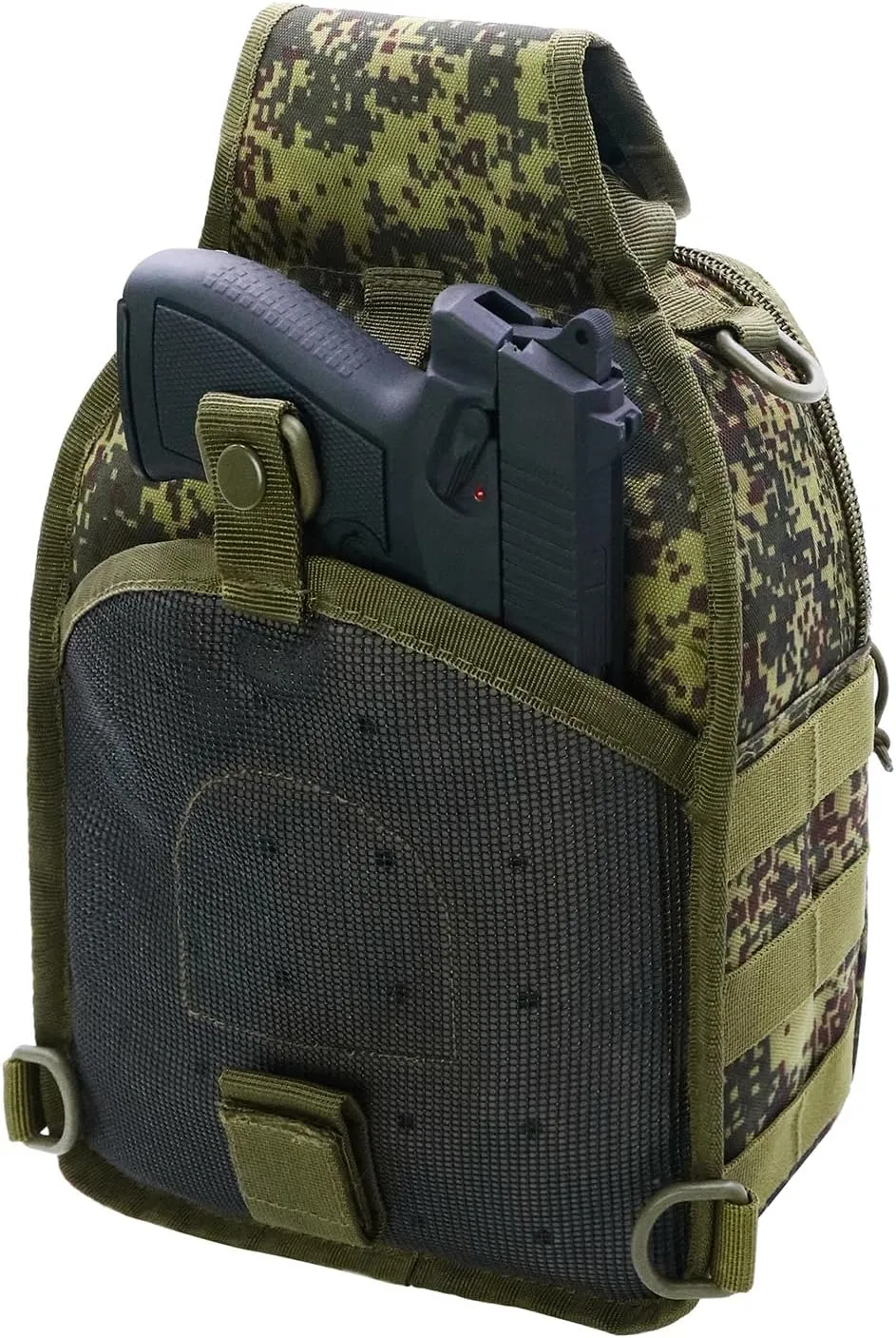 Tactical Backpack, Waterproof Military Cross-body Molle Sling Shoulder Backpack Chest Bag for Outdoor Every Day Carry Khaki Green ACU