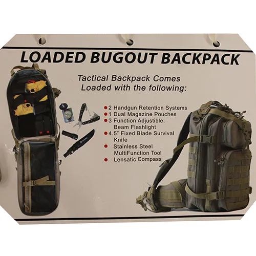 Tactical Bugout "loaded" Backpack-med,tan