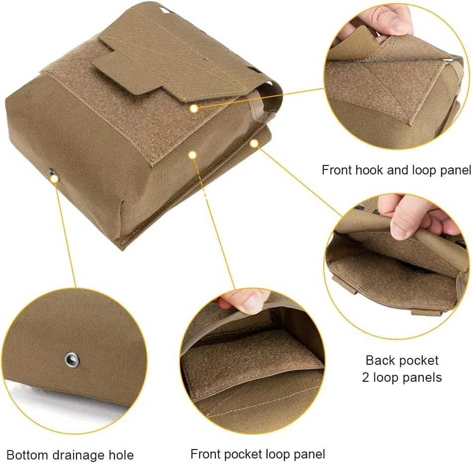 Tactical Dump Pouch 5.56 7.62MM Magazine Pouch Molle Mag Pouches Multi-Use GP Storage Bag for Tactical Belts Vests Backpacks