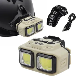 Tactical Helmet Light Flashlight,Ultra Bright LED Rechargeable Helmet Light with White Red Waterproof Motion Sensor Head Lamp,5 Mode for Mich Fast