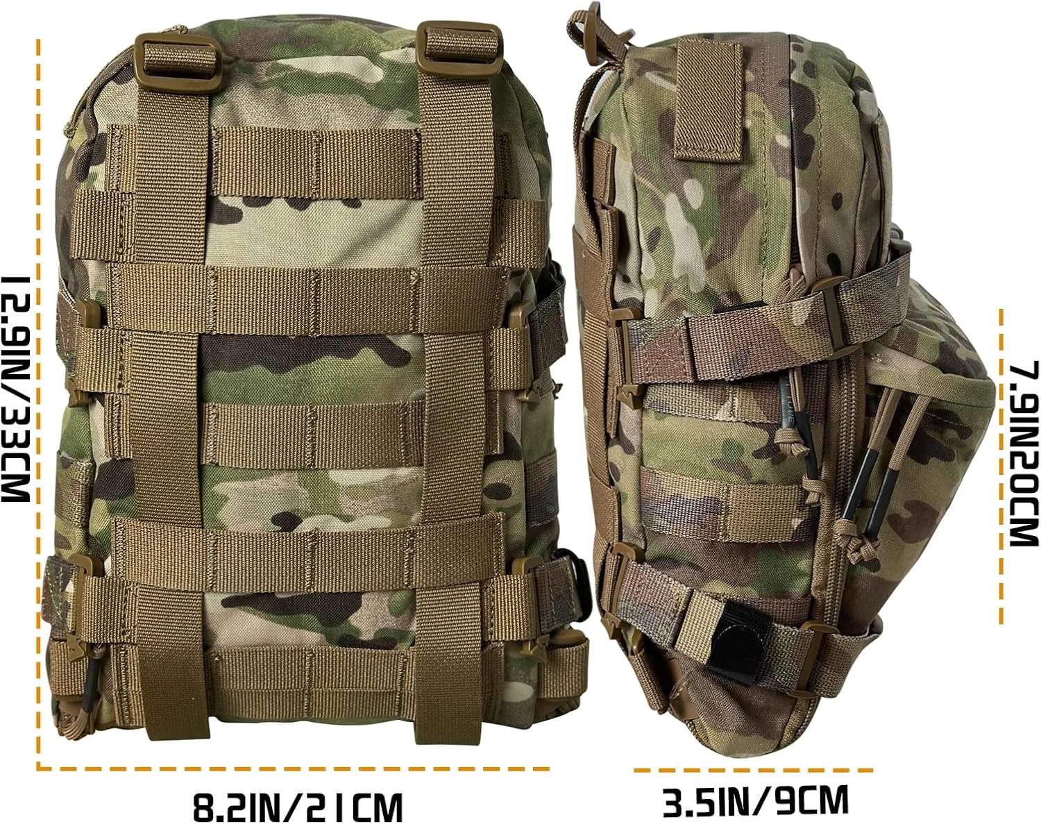 Tactical Hydration Backpack for 2L Hydration Bladder, Lightweight Hydration Backpack MOLLE Water Carrier for 2L Hydration Bladder Reservoir Pack for Hiking Biking Running Climbing