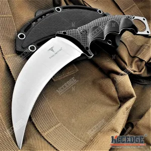 Tactical Knife Hunting Knife Survival Knife Karambit Fixed Blade Knife Razor Sharp Edge Camping Accessories Camping Gear Survival Kit Survival Gear Tactical Gear 82422 (Silver)