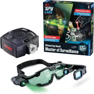 Thames & Kosmos Spy Labs Inc: Ultimate Spy Sleuth 2-in-1 Toy Spy Pack, Night Vision Goggles & Motion Detector Alarm Toys for Kids Ages 8  | Essential Pretend Play Gear for Young Investigators