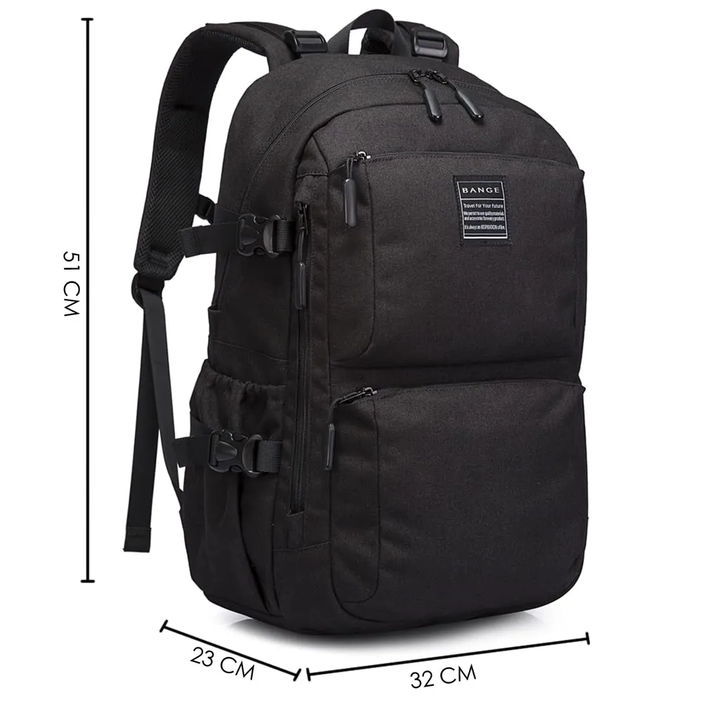 THE CLOWNFISH Water Resistant Laptop Backpack - Comfortable & Spacious | Trolley Sleeve | 15.6" | Black