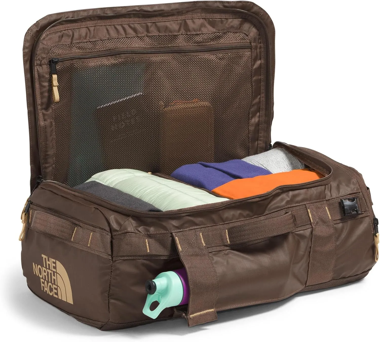 THE NORTH FACE Base Camp Voyager Duffel—32L, Smokey Brown/Khaki Stone, One Size