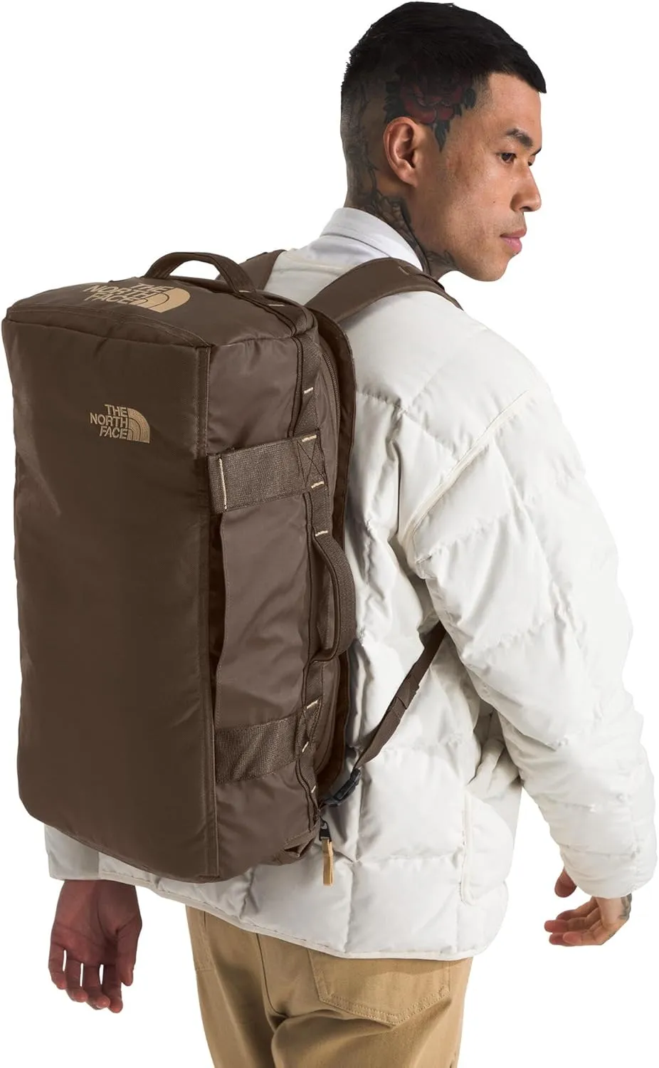 THE NORTH FACE Base Camp Voyager Duffel—32L, Smokey Brown/Khaki Stone, One Size