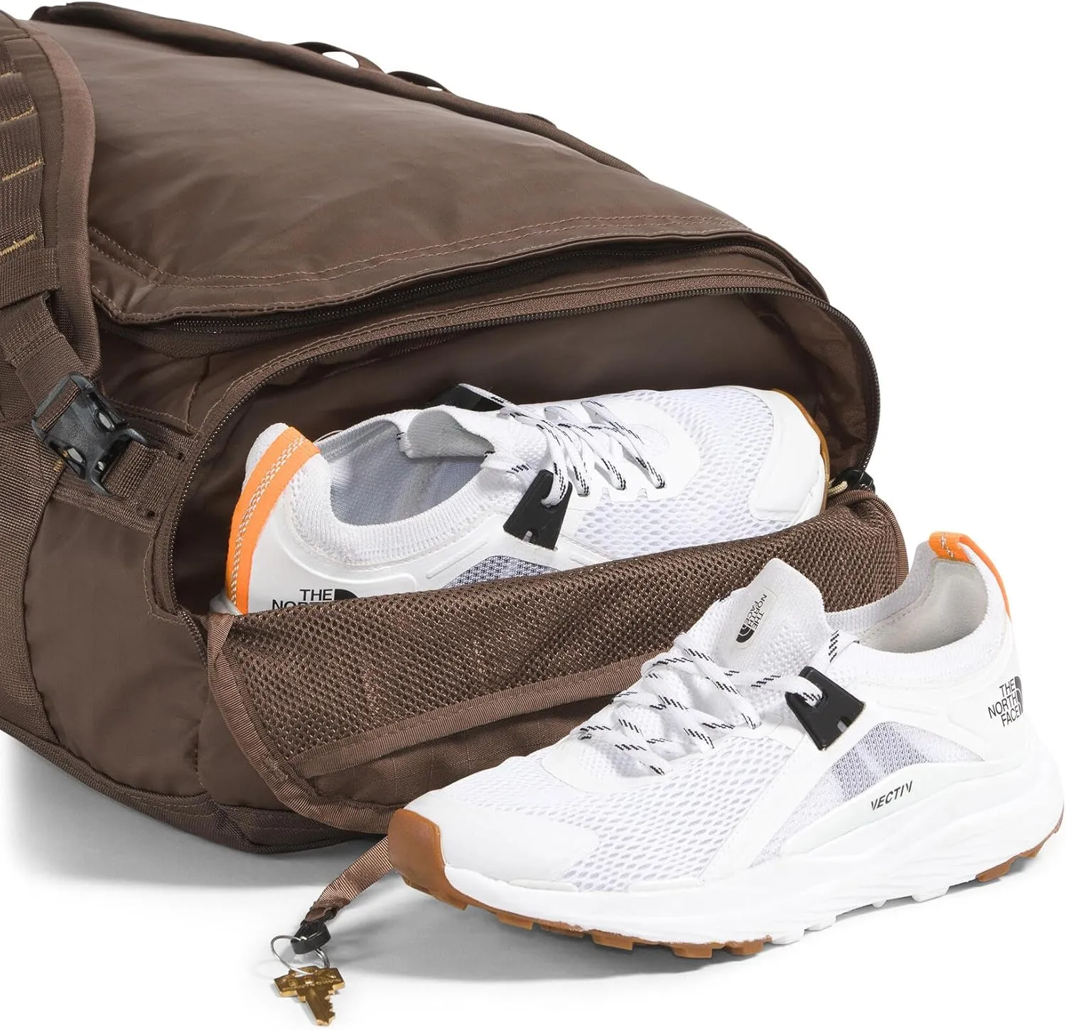 THE NORTH FACE Base Camp Voyager Duffel—32L, Smokey Brown/Khaki Stone, One Size