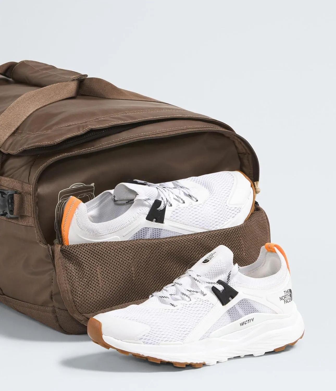 THE NORTH FACE Base Camp Voyager Duffel—42L - PFAS Free, Smokey Brown/Khaki Stone, One Size