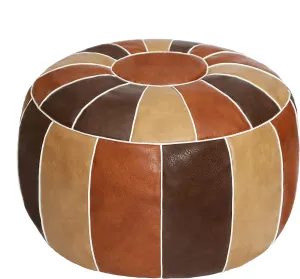 Thgonwid Unstuffed Moroccan Storage Pouf Foot Stool Ottoman Seat Handmade Faux Leather Bean Bag Floor Chair Foot Rest for Living Room, Bedroom or Balcony (Multi Color)