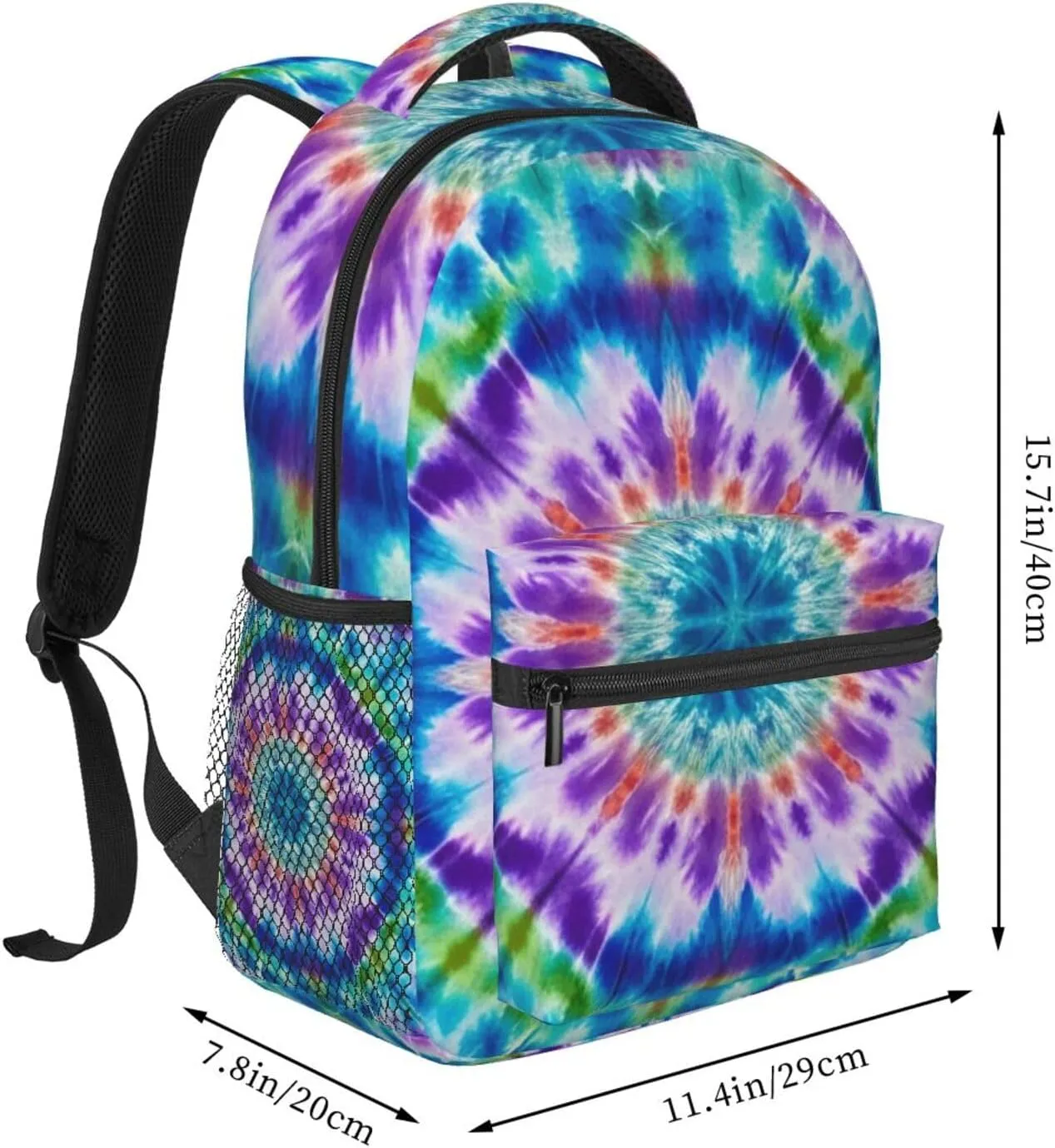 Tie Dye Art Rucksacks Lightweight Multipurpose Anti-Theft Shoulder Bag Large Capacity Business Computer Bag With Smooth Zippers