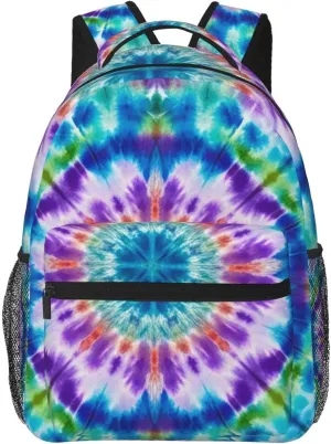 Tie Dye Art Rucksacks Lightweight Multipurpose Anti-Theft Shoulder Bag Large Capacity Business Computer Bag With Smooth Zippers