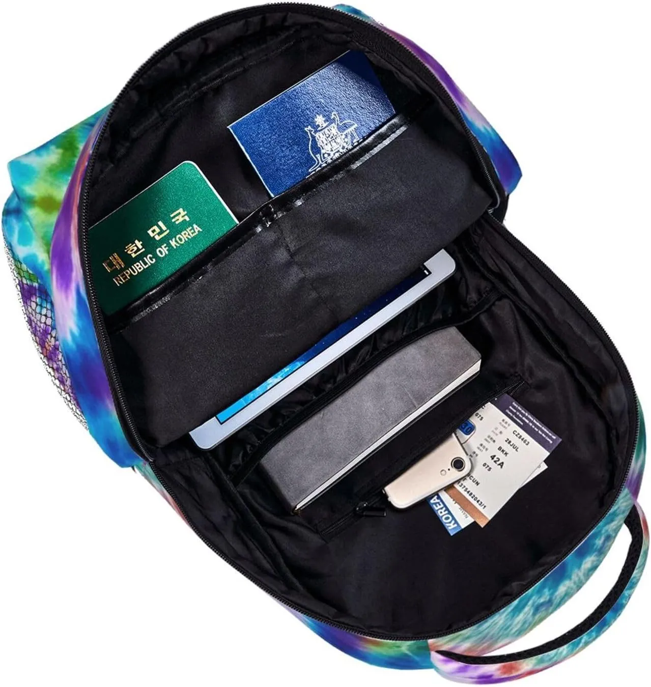 Tie Dye Art Rucksacks Lightweight Multipurpose Anti-Theft Shoulder Bag Large Capacity Business Computer Bag With Smooth Zippers