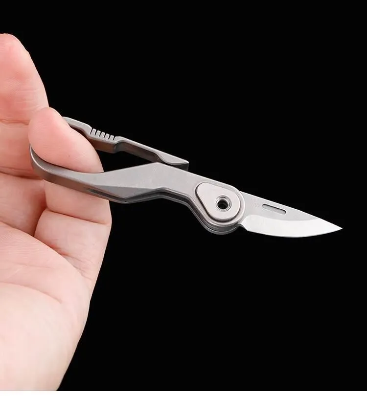 Titanium Keychain Knife - Mini Foldable Outdoor Tool
