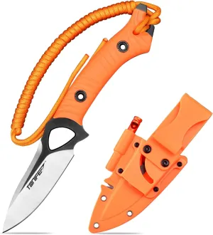TONIFE Explorer Fixed Blade Knife with Sheath 8Cr14moV Multifunctional Survival Knife Blade with Fiberglass Reinforced Nylon Handle for Outdoor EDC Knife