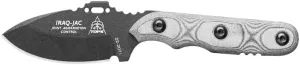 TOPS Knives Iraq Jac Full Tang Fixed Blade- Black Traction Coating Blade Finish- Black Kydex Sheath w/Multi-Position Spring Steel