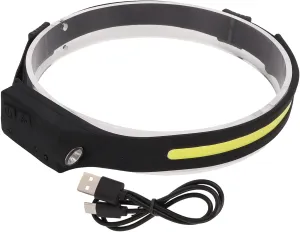 Topyond COB Headlight, COB LED Headlight, Smart Sensing USB Charging IPX4 Waterproof 5 Modes LED Headlamp for Fishing Jogging Hiking