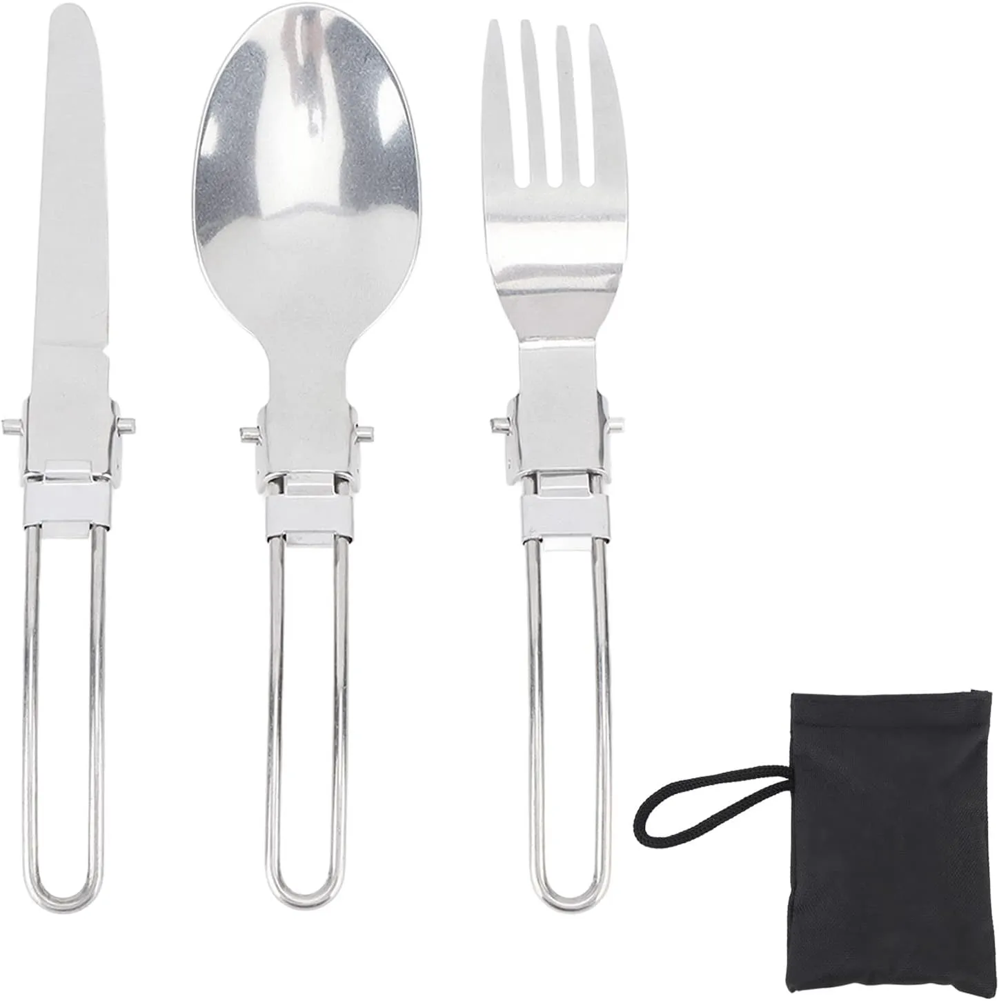 Topyond Portable Stainless Steel Flatware Set - Collapsible Travel Tableware Set for Garden, Picnics, RV Life, and Daily Use