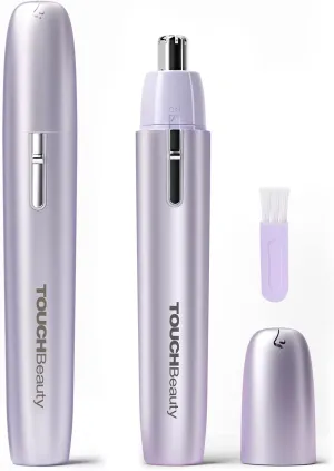 TOUCHBeauty Nose Hair Trimmer for Women, 2 in 1 Professional Painless Nose & Ear Hair Trimmer, Battery-Operated, Dual-Edge Stainless Steel Blades
